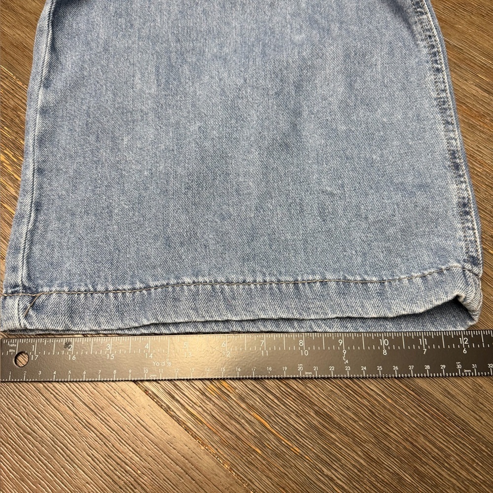 DKNY Wide Leg Cropped Denim Paper Bag Waist Trendy Jeans Women L - Picture 10 of 10